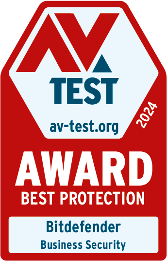 AV-TEST 2024 Award: Bitdefender Business Security - Best Protection